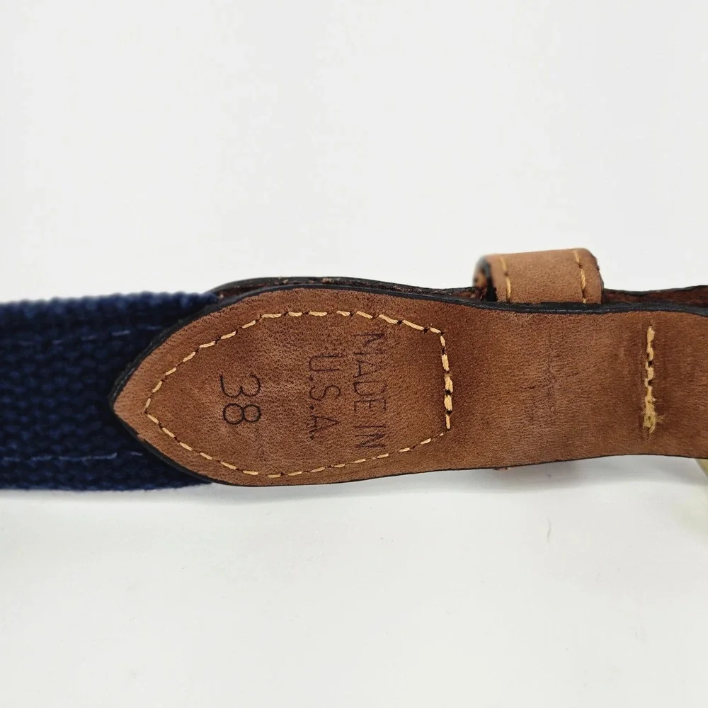 Zep-Pro Men's Tan Leather Embroidered Marlin Fishing Belt Brass Buckle USA 38